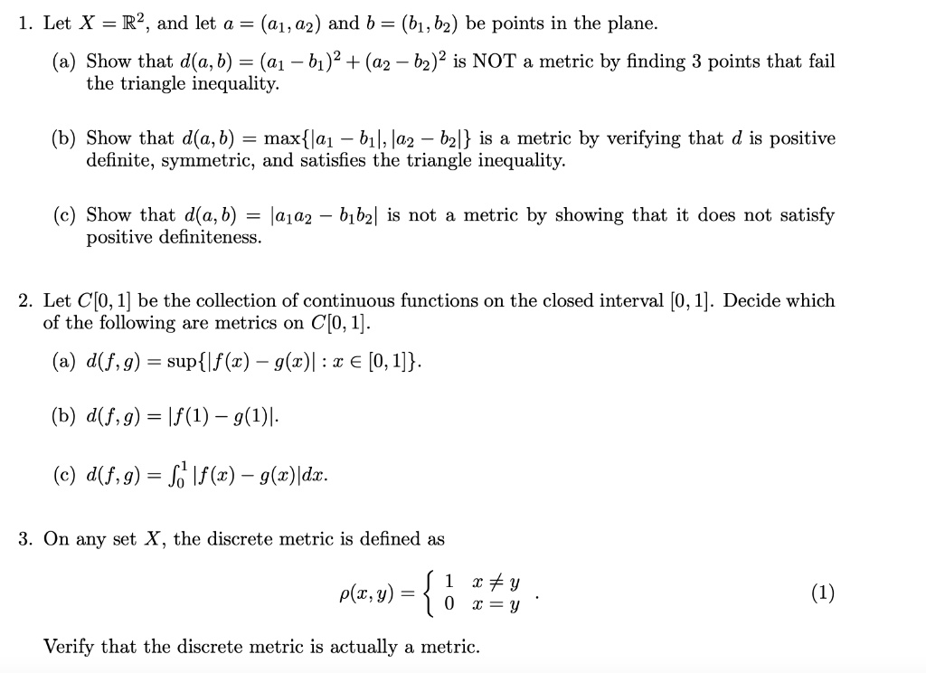 SOLVED: Let X âŠ‚ R^2 and let O = (a1, a2) and B = (b1, b2) be points ...