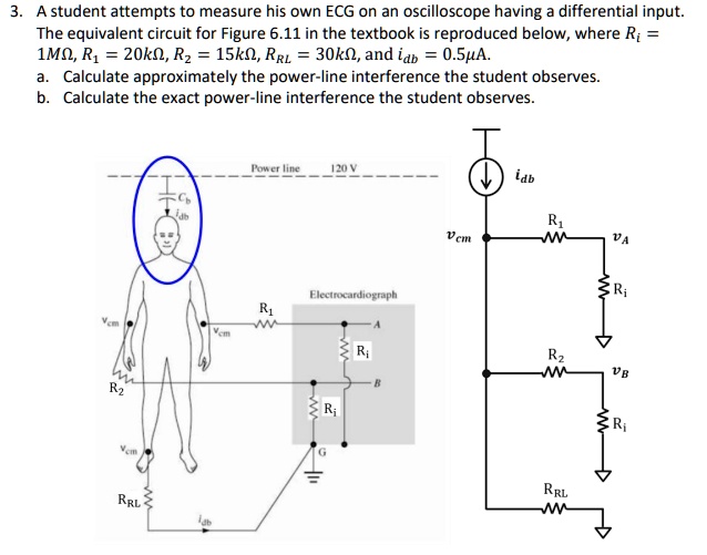 Oscilliscpo Rrl Examples SOLVED: A student attempts to measure his own ECG on an oscilloscope ...
