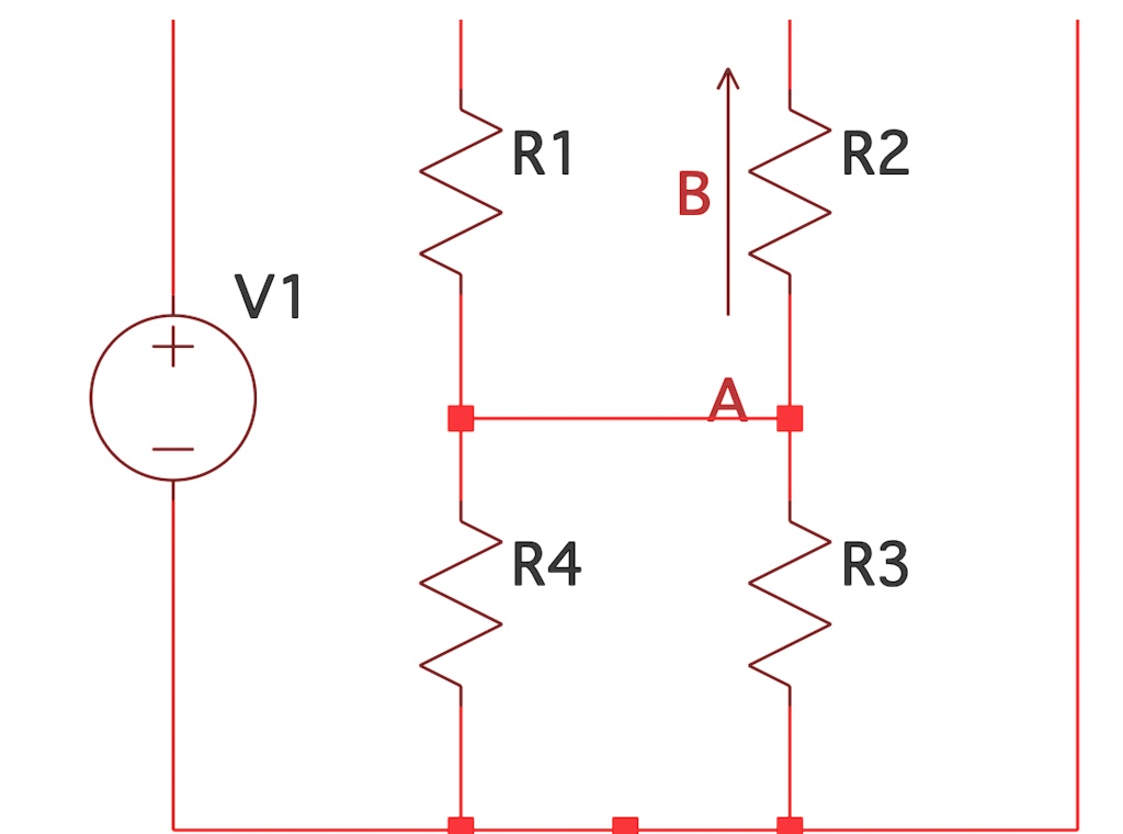 V1 R1 R2 A B R4 R3
