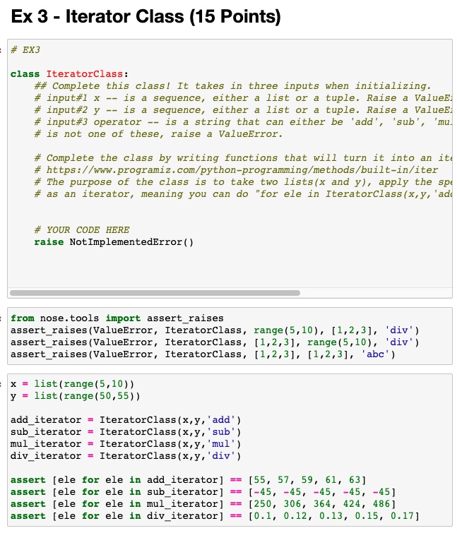 VIDEO Solution: Please Use Python Class IteratorClass: ## Complete This ...