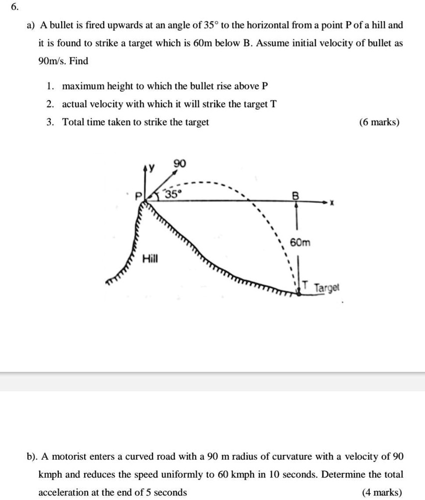 SOLVED: A bullet is fired upwards at an angle of 35Â° to the horizontal ...