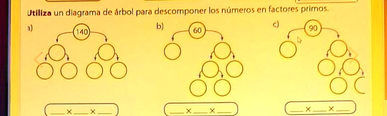 SOLVED utiliza un diagrama de árbol para descomponer los números en factores primos el que