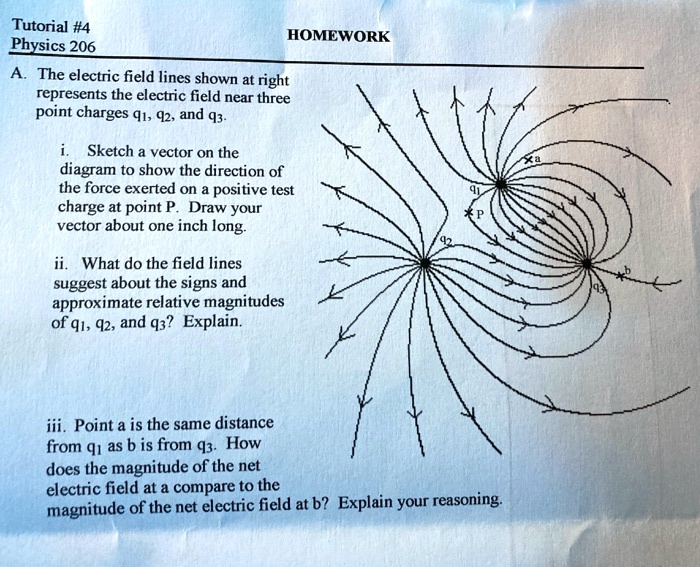 SOLVED: Tutorial #4 Physics 206 HOMEWORK The electric field lines shown ...