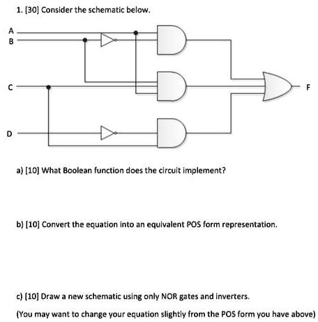 SOLVED: 1.[30] Consider The Schematic Below. A B A[10]What Boolean ...