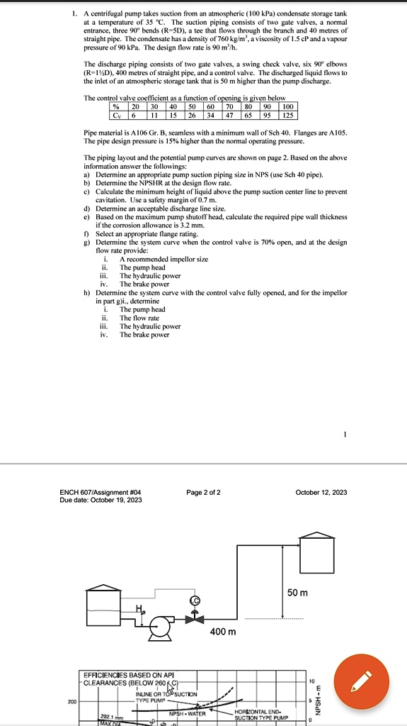 SOLVED Texts A centrifugal pump takes suction from an atmospheric