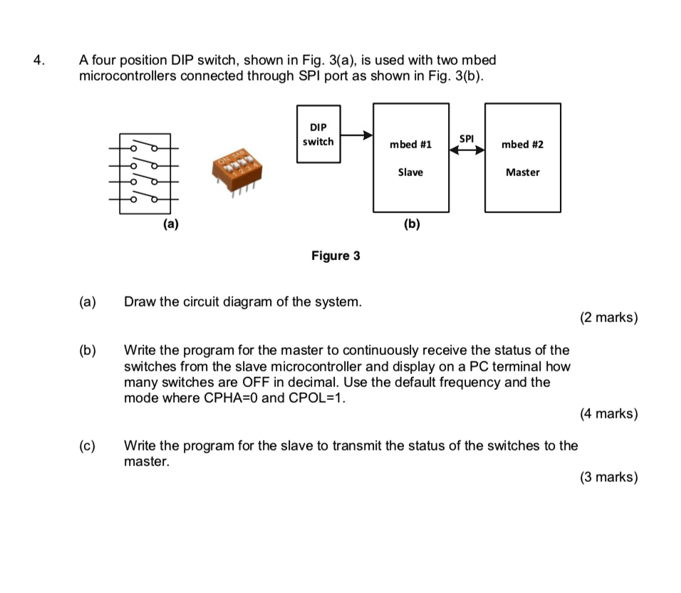 4. A four position DIP switch, shown in Fig. 3(a), is used with two ...