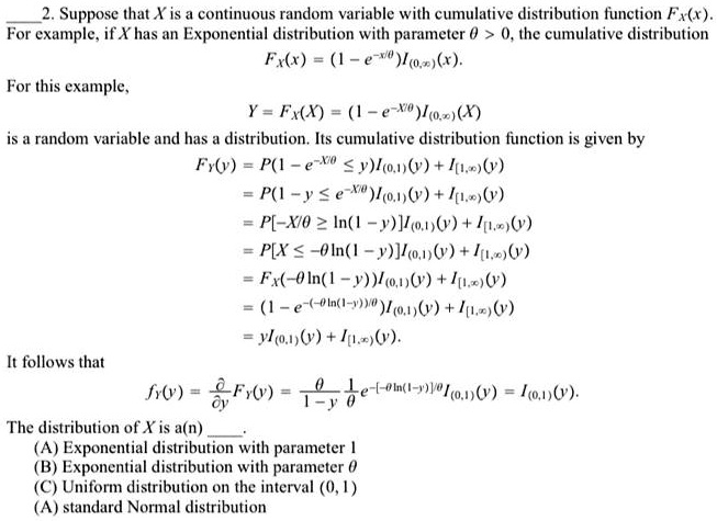 SOLVED: 2 . Suppose that A is a continuous random variable with ...