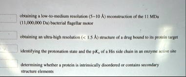 obtaining a low to medium resolution 510 a reconstruction of the 11 mda 11000000 da bacterial flagellar motor obtaining an ultra high resolution 15 a structure of a drug bound to its protein 34078