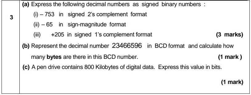 SOLVED a Express The Following Decimal Numbers As Signed Binary solved-a-express-the-following-decimal-numbers-as-signed-binary