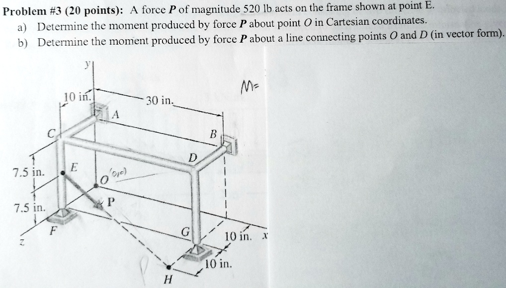 [GET ANSWER] Problem #3 (20 points): A force P of magnitude 520 lb acts ...