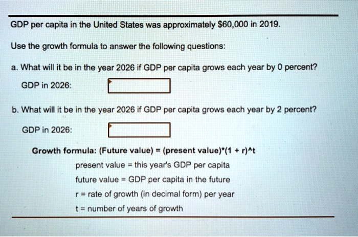 SOLVED: GDP per capita in the United States was approximately 60,000 in ...