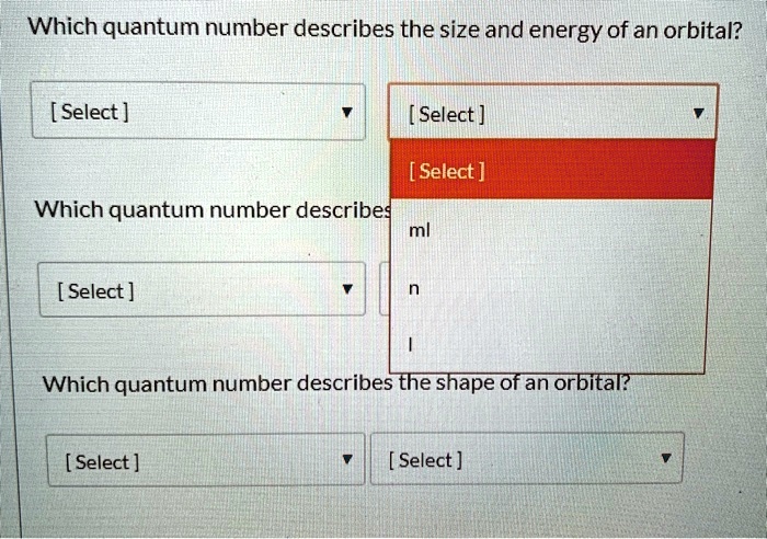 principal quantum number describes size of orbital