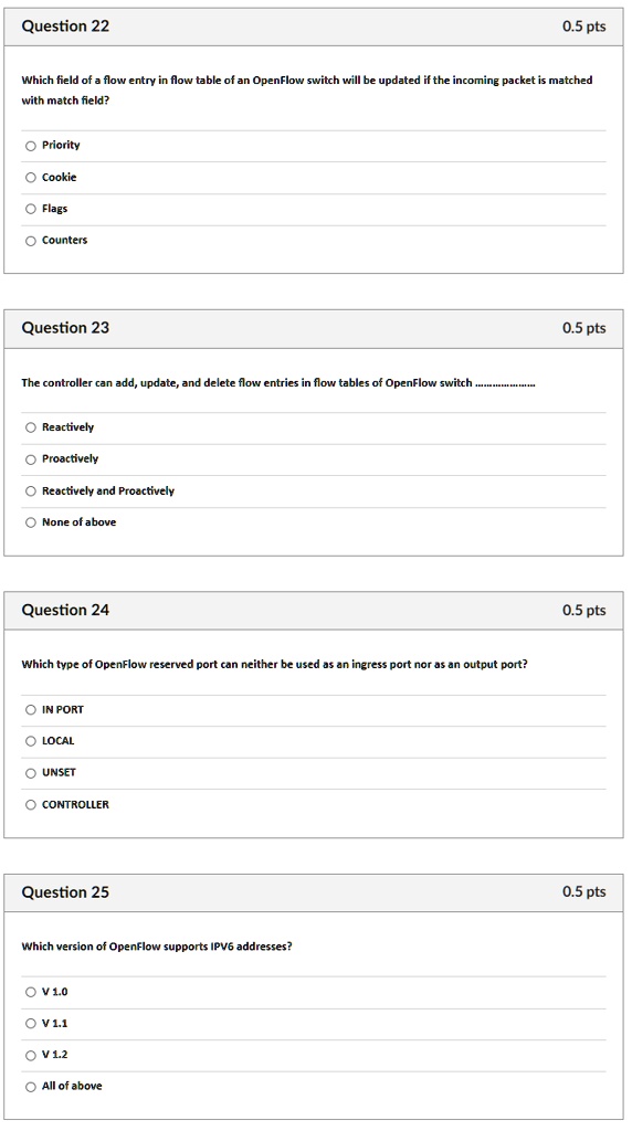 SOLVED: Which field of a flow entry in the flow table of an OpenFlow ...