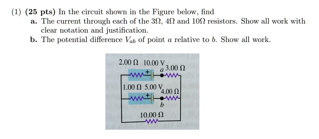 25 pts in the circuit shown in the figure below find a the...