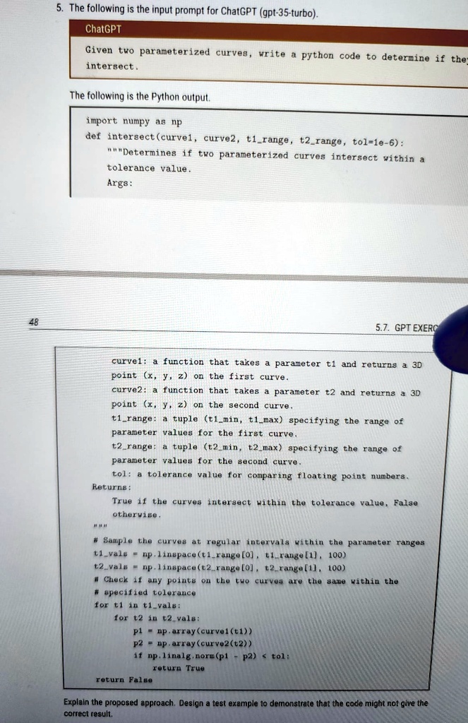 SOLVED: 5. The following is the input prompt for ChatGPT (gpt-35-turbo ...