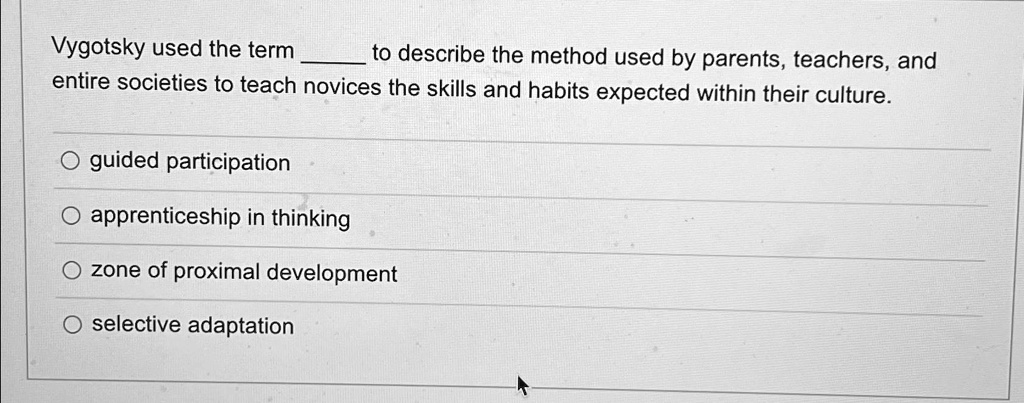 What is guided online participation according to vygotsky