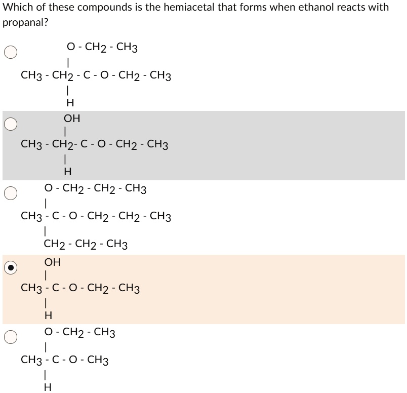 SOLVED: Which Of These Compounds Is The Hemiacetal That Forms When ...