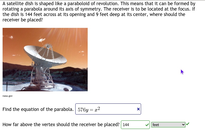 SOLVED A satellite dish is shaped like a paraboloid of revolution