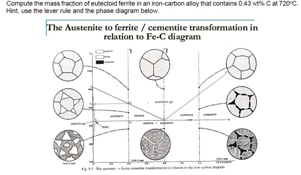 SOLVED Compute the mass fraction of eutectoid ferrite in an iron
