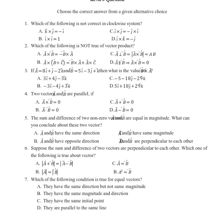 Choose the correct answer from a given alternative choice 1. Which of ...