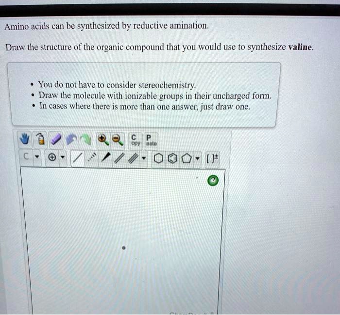 SOLVEDAmino acids can be synthesized by reductive amination Draw the structure of the organic