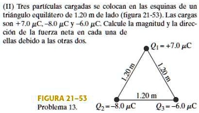 Ayudaa por favor （；´д`）ゞ (II) Tres parlículas cargadas se colocan en ...