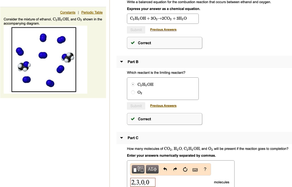 SOLVED: Write a balanced equation for the combustion reaction that ...