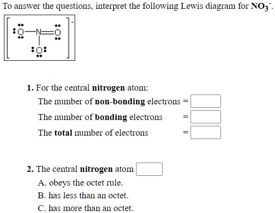 SOLVED: To answer the questions, interpret the following Lewis 'diagram ...