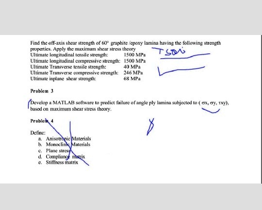 pb 3 is above it find the off axis shear strength of 60 graphite epoxy ...