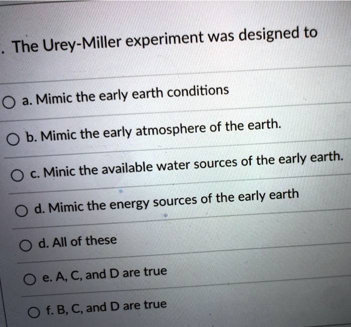 urey early earth experiment