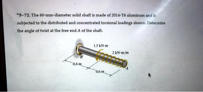*5-72. The 60-mm-diameter solid shaft is made of 2014-T6...