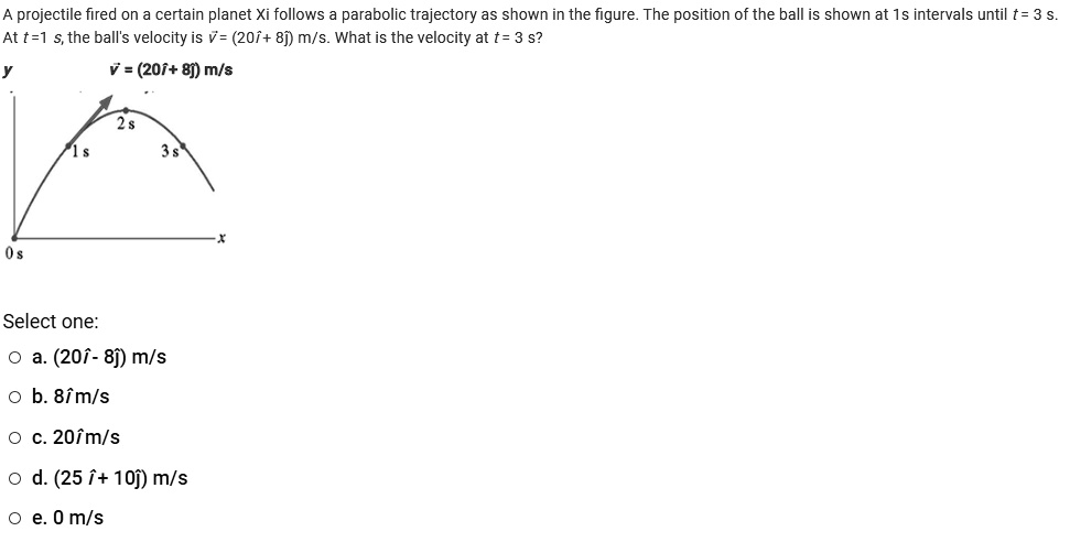 SOLVED projectile fired on certain Xi follows parabolic