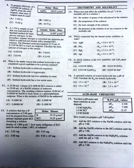 Solved To Piepin 250 0 Ml O 4 0 M Solution no Irorn Thc Solid Reagcnl What Fass Of Icascnt Uy Utcde 3 185 75 00 Melar Graymietr And Soluhility Ay0 169 37 Mcl Lch