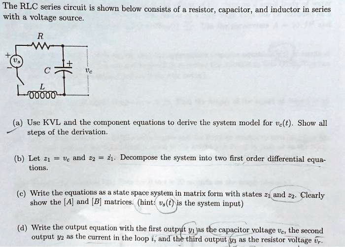 SOLVED The RLC series circuit shown below consists of a resistor