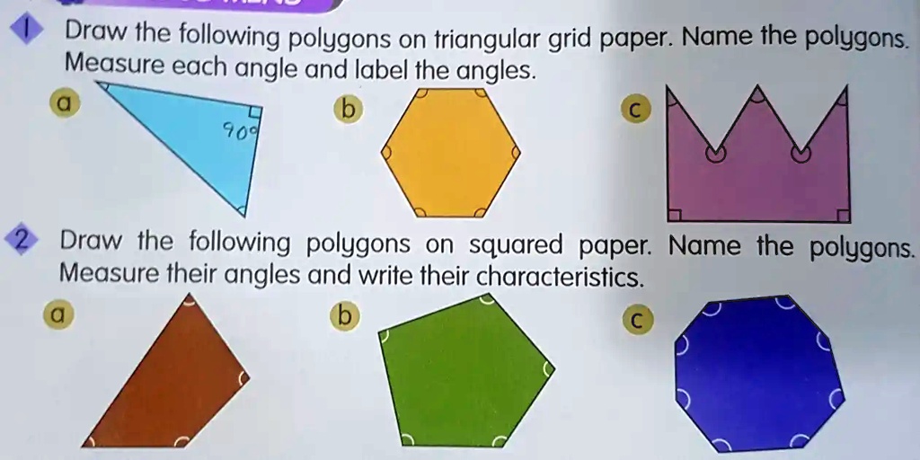 SOLVED Draw the following polygons on triangular grid paper. Name the