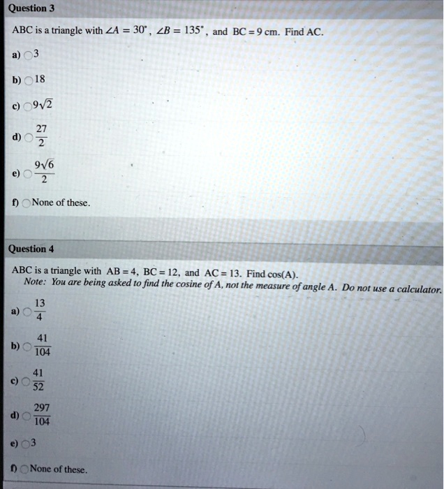 Question 3abc Is Triangle With Za 30 Lb 135 Itprospt