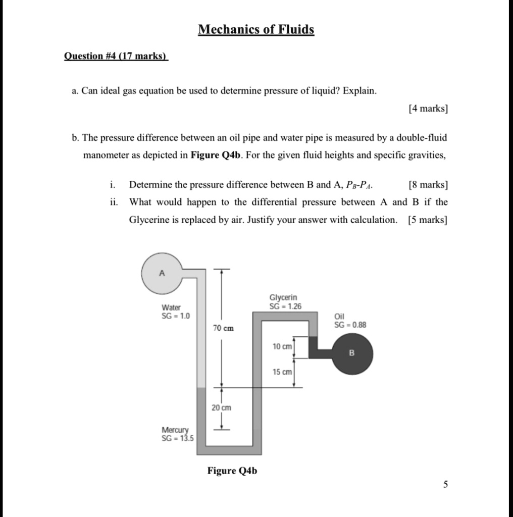 SOLVED Text Mechanics of Fluids Question 4 (17 marks) a. Can the