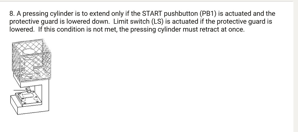 8. A pressing cylinder is to extend only if the START...