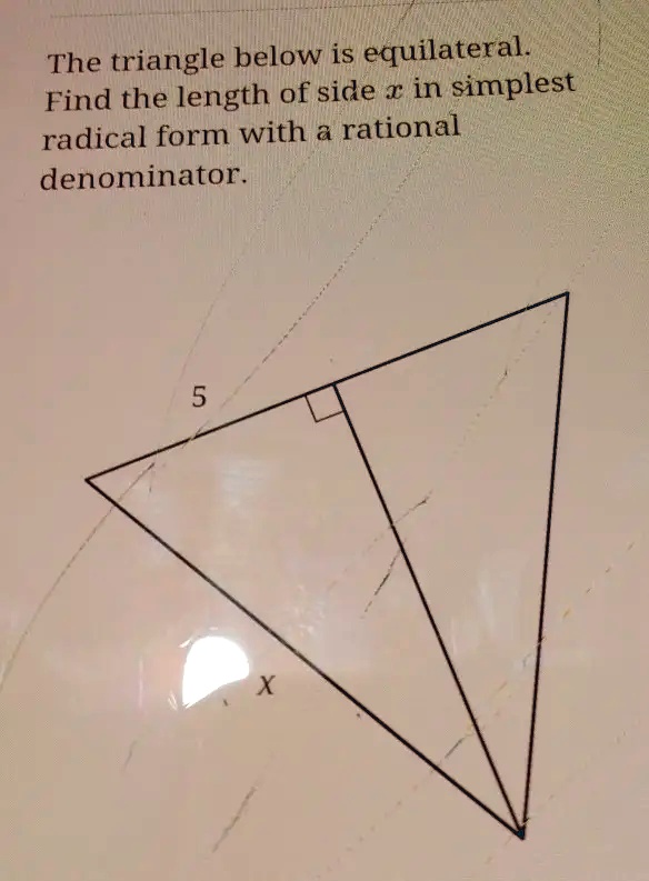 SOLVED: The triangle below is equilateral; Find the length of side > in ...
