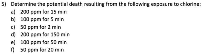 SOLVED: Determine the potential death resulting from the following ...