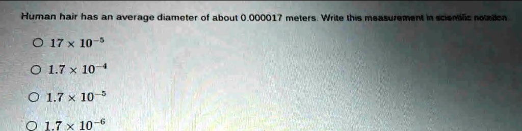 A human hair has 2025 the diameter of about