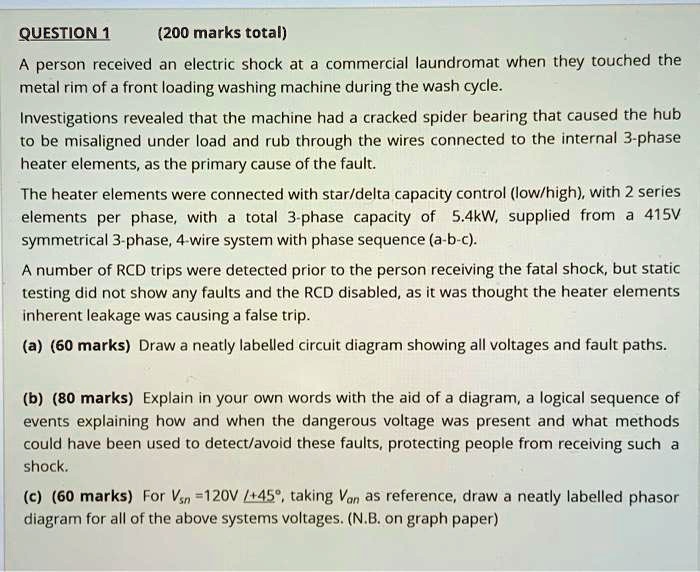 SOLVED QUESTION1 (200 marks total) A person received an electric shock