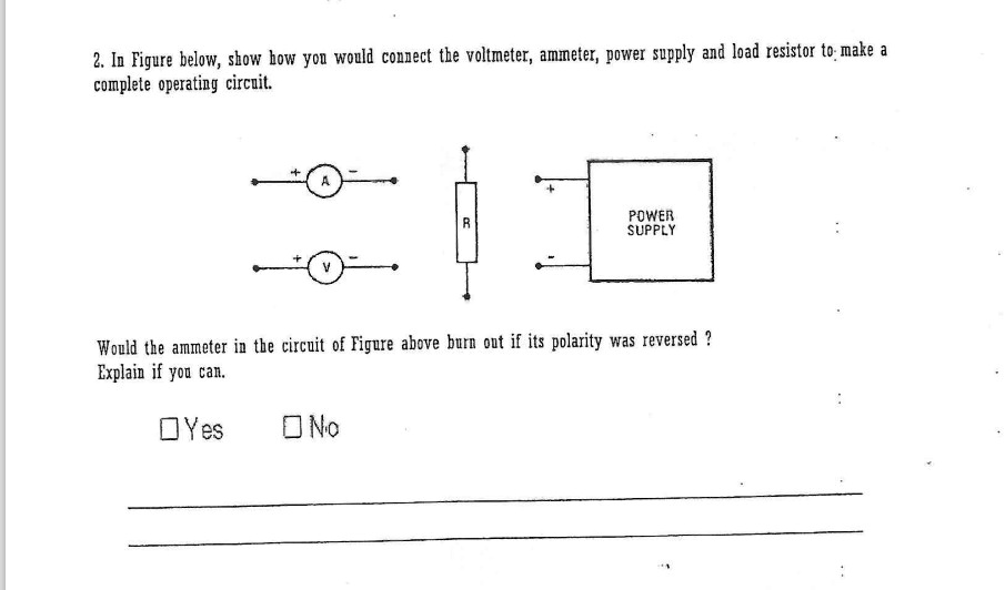 SOLVED 2. In Figure below, show how you would connect the voltmeter