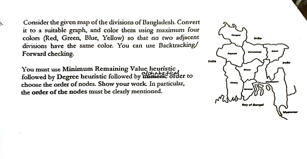 SOLVED Consider the given map of the divisions of Bangladesh. Convert