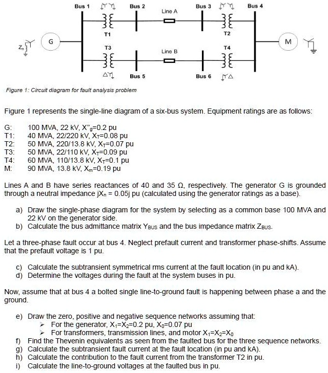 SOLVED: Texts: Bus 1 Bus 2 3E T1 Bus 3 T4T Bus 4 3E T2 Line A 13 3E Bus ...