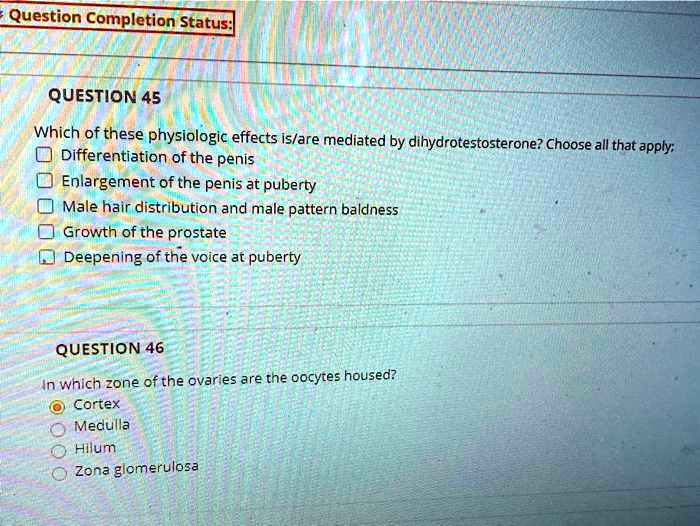 SOLVED QUESTION 45 Which of these physiological effects is are