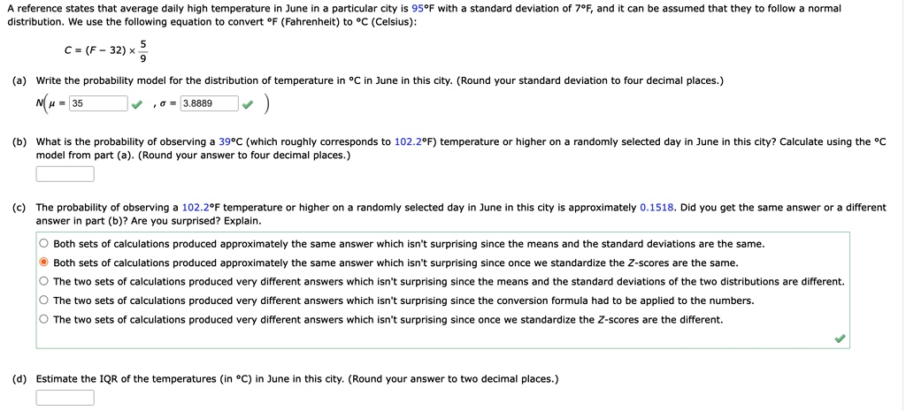 Solved A reference states that average daily high