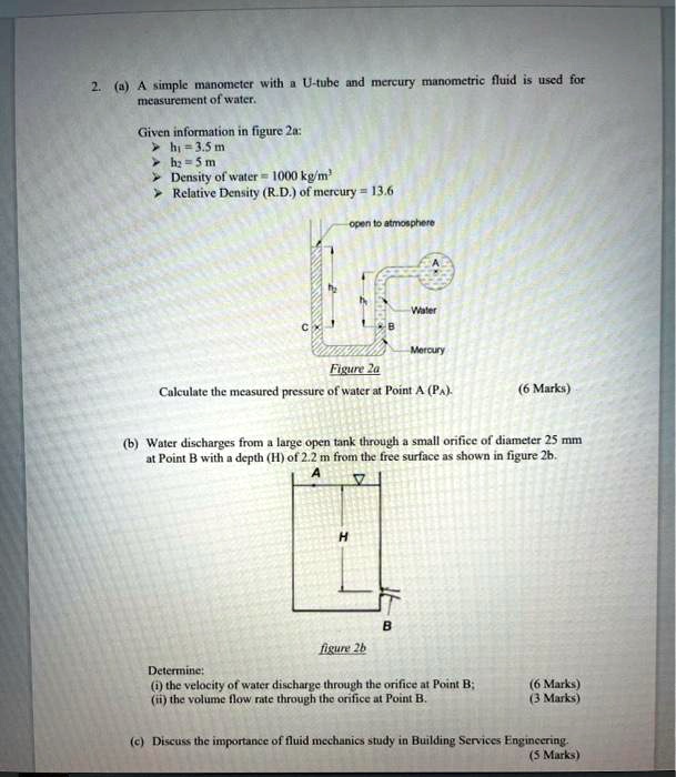 Video Solution: A Simple Manometer With A U-tube And Mercury Manometric 