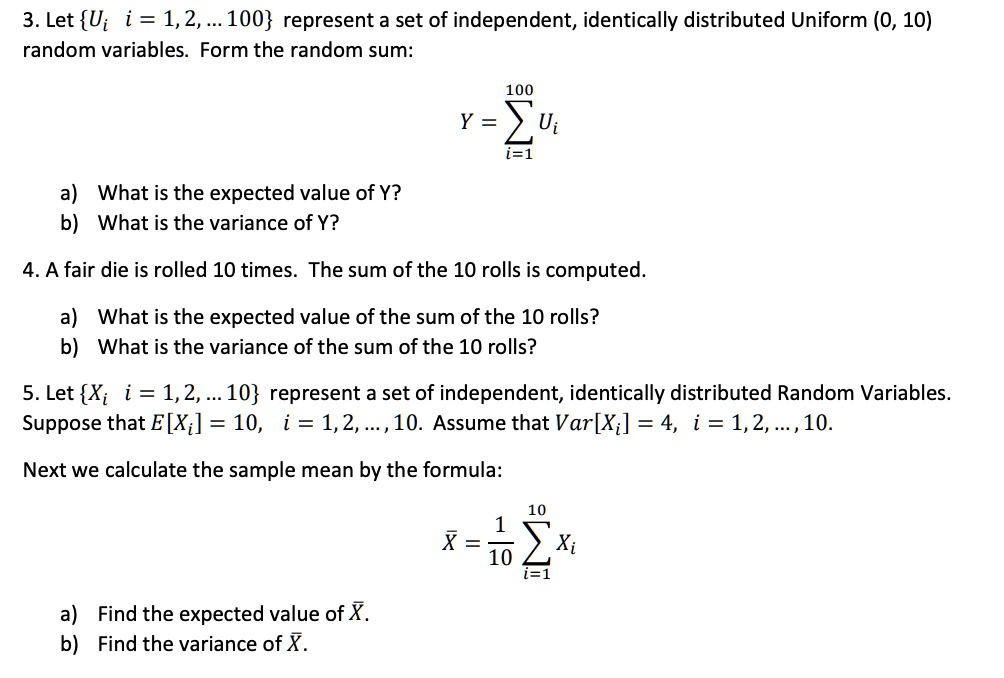 3 Let Ui I 1 2 100 Represent A Set Of Independent Itprospt