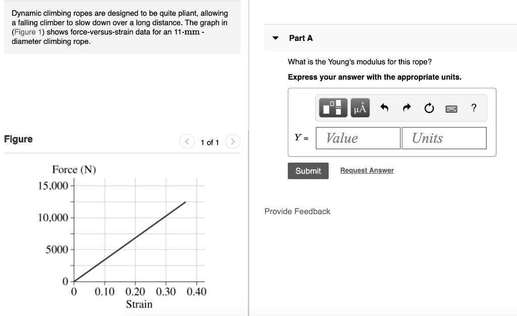 SOLVED Dynamic climbing ropes are designed to be quite pliant